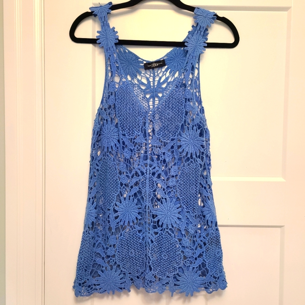 Crochet blue small tank size small